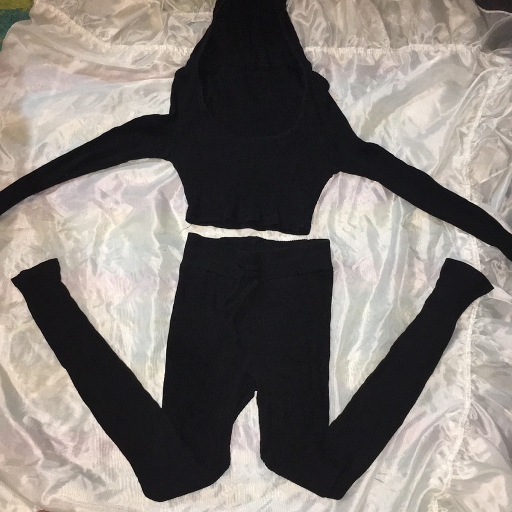 Black leggings set